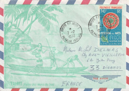 POLYNESIE FRANCAISE Lettre 1972 PAPEETE RP ANNEXE 1 Pour Biganos PA 63 Festival Des Arts Du Pacifique - Sud - Brieven En Documenten