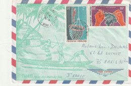 POLYNESIE FRANCAISE Lettre 1972 PAPEETE RP ANNEXE 1 Pour Paris PA 34 Et 36 Huître Perlière - Lettres & Documents