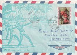 POLYNESIE FRANCAISE Lettre 1972 PAPEETE RP ANNEXE 1 Pour Paris Journée Des Mille Fleurs - Briefe U. Dokumente