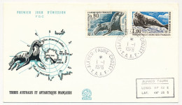 TAAF - Env FDC - 0,90 Otarie Femelle +  1,00 Phoque De Wedell - Alfred Faure Crozet - 1/1/1976 - FDC