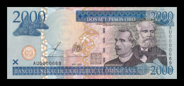 República Dominicana 2000 Pesos Oro 2003 Pick 174b Low Serial 669 Sc Unc - Dominikanische Rep.