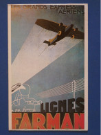 BS15  FRANCE BELLE  CARTE  GRANDS EXPRESS AERIENS 1935 FARMAN++ - 1927-1959 Covers & Documents