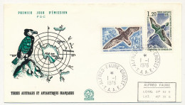 TAAF - Env FDC - 0,50 Petrel Antarctique + 1,20 Cormoran De Kerguelen - Alfred Faure Crozet - 1/1/1976 - FDC