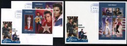 Liberia 2022, Elvis, 4val In BF+2BF In 3FDC - Elvis Presley