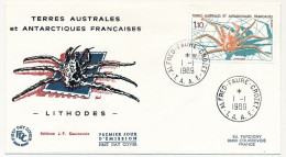 TAAF - Env FDC - 1,10 Lithodes - Alfred Faure Crozet - 1/1/1989 - FDC