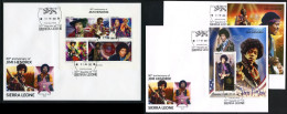 Sierra Leone 2022, Music, Hendrix, 4val In BF+2BF In 3FDC - Chanteurs