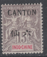 Canton N° 22 X Surcharge Noire :  15 C.  Gris  Trace De Charnière Sinon TB - Neufs