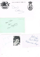 JEUX OLYMPIQUES - 4 AUTOGRAPHES DE MEDAILLES OLYMPIQUES - CONCURRENTS DE GRANDE BRETAGNE - - Autographes