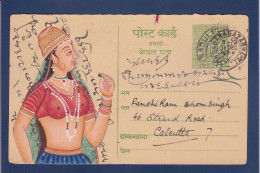 CPA Inde India Dessin Original Fait Main Sur Carte Postale Circulée Voir Dos - Inde