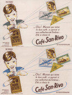 Lot De 2 Buvards - Cafe San Rivo - Timbres Philatelie Collection - Coffee & Tea