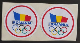 National Olympic Committee NOC ROMANIA, 2 Pieces Sticker  Label - Kleding, Souvenirs & Andere