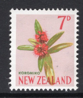 New Zealand 1960-66 Pictorials - 7d Koromiko HM (SG 788e) - Neufs