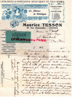 87- LIMOGES- RARE LETTRE 1915- MAURICE TESSON -IMPRIMERIE PAPETERIE EDITEUR CARTES POSTALES- 25 RUE MONTMAILLER -GAREL - Printing & Stationeries