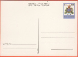 SAN MARINO - 1978 - CP43 - 120 Stemma - Cartolina Postale - Intero Postale - Nuovo - Postwaardestukken