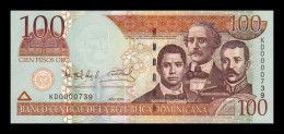 República Dominicana 100 Pesos Oro 2004 Pick 171d Low Serial 739 Sc Unc - República Dominicana