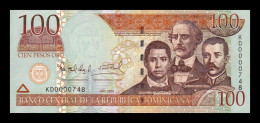 República Dominicana 100 Pesos Oro 2004 Pick 171d Low Serial 748 Sc Unc - Dominicaine