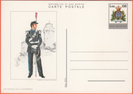 SAN MARINO - 1980 - 150 Uniformi - Sottufficiale Della Gendarmeria - Cartolina Postale - Intero Postale - Nuovo - Interi Postali