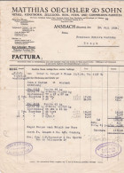 GERMANY  - COMMERCIAL DOCUMENT - ANSBACH - BAYERN - 1934 - 1900 – 1949