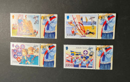 (13-5-2023 STAMP) Mint / Neuf - 4 Stamps (with Tabs)- Jersey (2007) Scouts - 2015