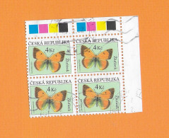 CZECH REPUBLIC 2020  Gestempelt°Used   "SCHMETTERLING ##  BUTTERFLY ##  PAPILLION" 4x 1Kc - Gebruikt