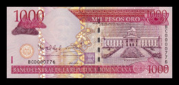 República Dominicana 1000 Pesos Oro 2004 Pick 173c Low Serial 776 Sc Unc - Dominikanische Rep.