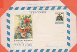 SAN MARINO - 1981 - AG11 - 300 Euroflora '81 - Genova - Aerogramma - Intero Postale - NUOVO - Postwaardestukken