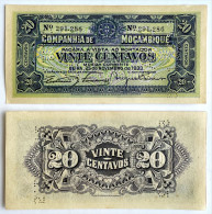 Mozambique 20 Centavos 1933 P#r29 Perforated UNC - Mozambique