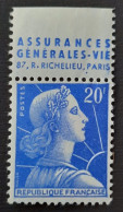 France 1955 N°1011Ba  *TB - 1955-1961 Marianne De Muller