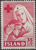 ICELAND 1949 Red Cross Fund -  35a.+15a - Nurse And Patient MH - Ungebraucht