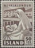 ICELAND 1949 Red Cross Fund -  50a.+25a - Nurse Arranging Patient's Bed MH - Unused Stamps