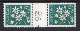 New Zealand 1960-66 Pictorials - Coil Pairs - 6d Clematis - 2 - HM - Nuevos