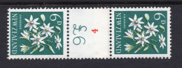 New Zealand 1960-66 Pictorials - Coil Pairs - 6d Clematis - 4 - HM - Nuevos