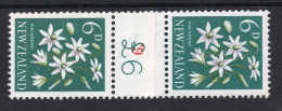 New Zealand 1960-66 Pictorials - Coil Pairs - 6d Clematis - 6 - HM - Neufs