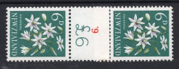 New Zealand 1960-66 Pictorials - Coil Pairs - 6d Clematis - 6 - HM - Nuevos