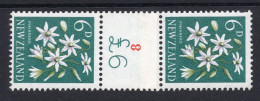 New Zealand 1960-66 Pictorials - Coil Pairs - 6d Clematis - 8 - HM - Nuevos