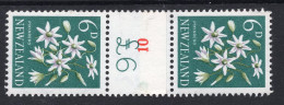 New Zealand 1960-66 Pictorials - Coil Pairs - 6d Clematis - 10 - HM - Neufs