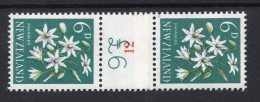 New Zealand 1960-66 Pictorials - Coil Pairs - 6d Clematis - 12 - HM - Nuevos