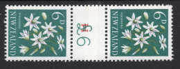 New Zealand 1960-66 Pictorials - Coil Pairs - 6d Clematis - 14 - HM - Nuevos