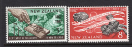 New Zealand 1962 Telegraph Centenary Set HM (SG 810-811) - Unused Stamps