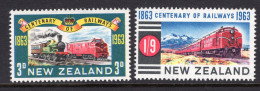New Zealand 1963 Railway Centenary Set MNH (SG 818-819) - Unused Stamps