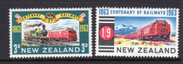 New Zealand 1963 Railway Centenary Set HM (SG 818-819) - Unused Stamps