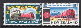 New Zealand 1963 Railway Centenary Set HM (SG 818-819) - Unused Stamps