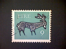 Ireland (Éire), Scott #354, Used(o), 1975, Gerl Stag, 9p, Light Blue Green And Black - Usati