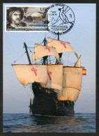 TAAF (2022) Carte Maximum Card - Juan Sebastián Elcano Découvre L'île Amsterdam à Bord Du Nao Victoria, 1522 500e Anniv. - Other & Unclassified