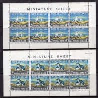 New Zealand 1964 Health Birds - Gull & Penguin - MS Set Of 2 HM (SG MS823b) - Unused Stamps