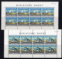 New Zealand 1964 Health Birds - Gull & Penguin - MS Set Of 2 HM (SG MS823b) - Unused Stamps