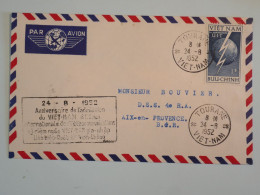 BS16 VIETNAM   BELLE LETTRE  1952  TOURANE A AIX EN PROVENCE FRANCE +BIRTHDAY TELECOM++ AFFR. PLAISANT+++ ++ - Viêt-Nam