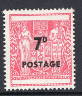 New Zealand 1964 Arms Type - 7d Carmine-red MNH (SG 825) - Neufs