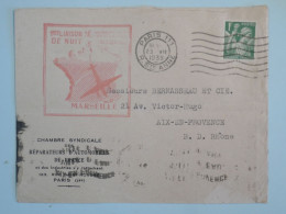 BS16  FRANCE  BELLE LETTRE  1939 1ERE LIAISON DE NUIT  PARIS A AIX  PROVENCE + AFFR. PLAISANT+++ ++ - First Flight Covers