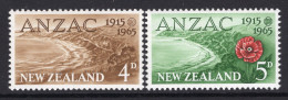 New Zealand 1965 50th Anniversary Of Gallipoli Landing Set HM (SG 826-827) - Neufs